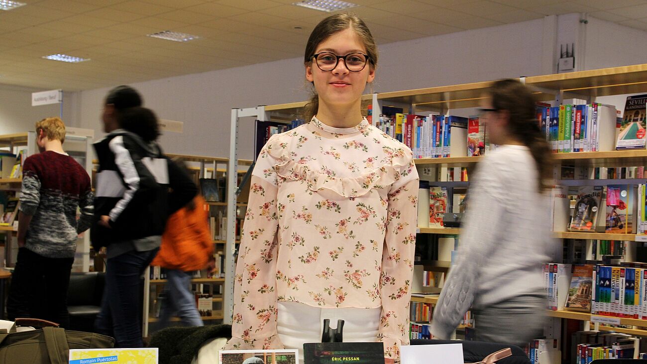 Foto: Souveräne Vertreterin unserer Schule auf der Landesjury des Prix des lycéens allemands: Jasmin Safar