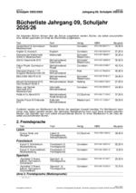 Schulbuchliste für Klasse 09 zum Runterladen